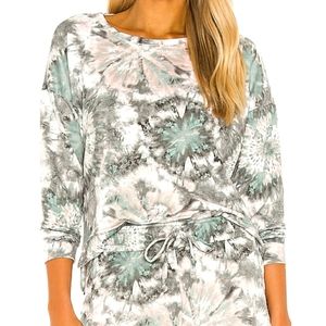 Onzie x Revolve high low hem tie dye sweatshirt medium large NWT